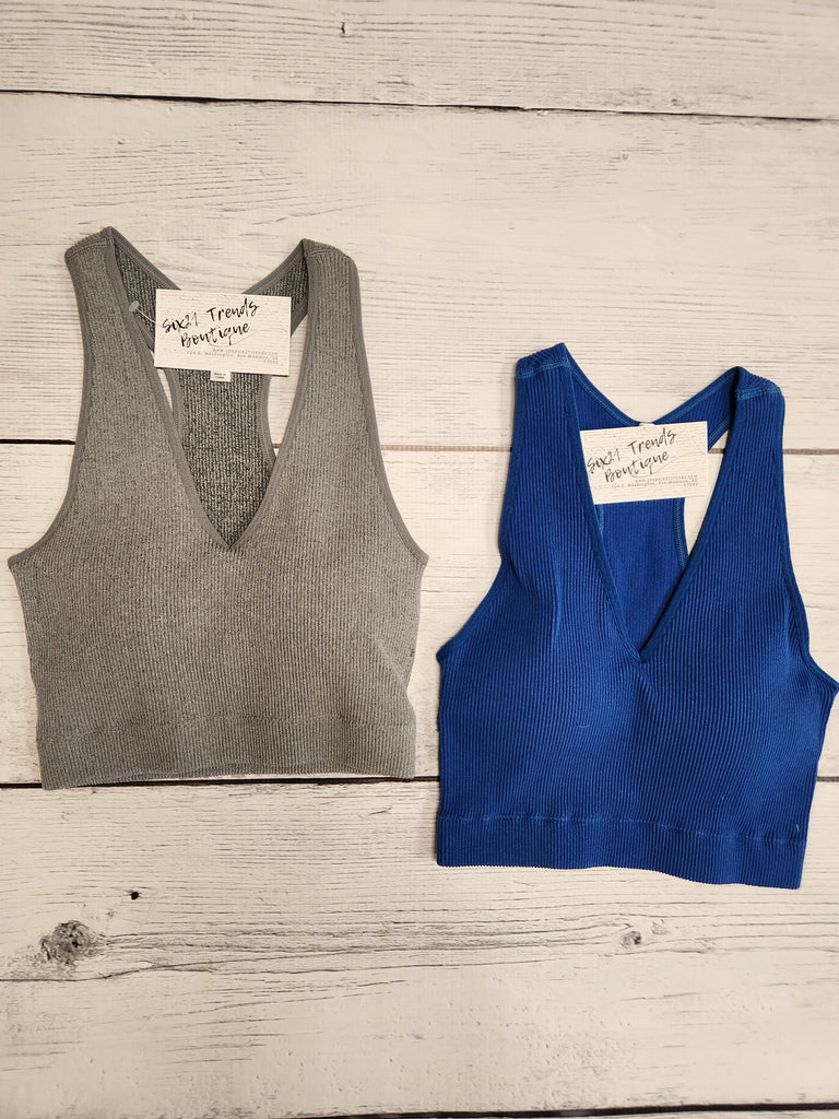 Ribbed Cropped Racerback Tank (2 NEW colors)