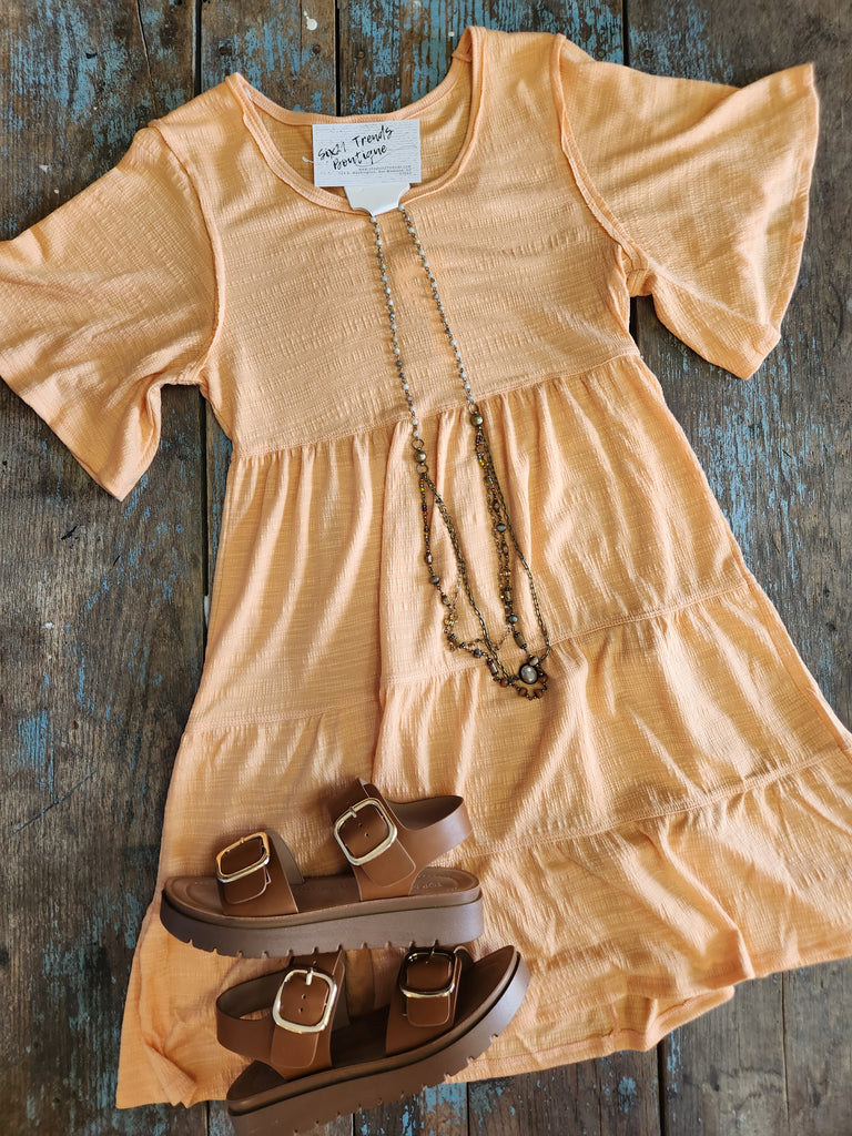 Apricot Multi Tier Babydoll Dress