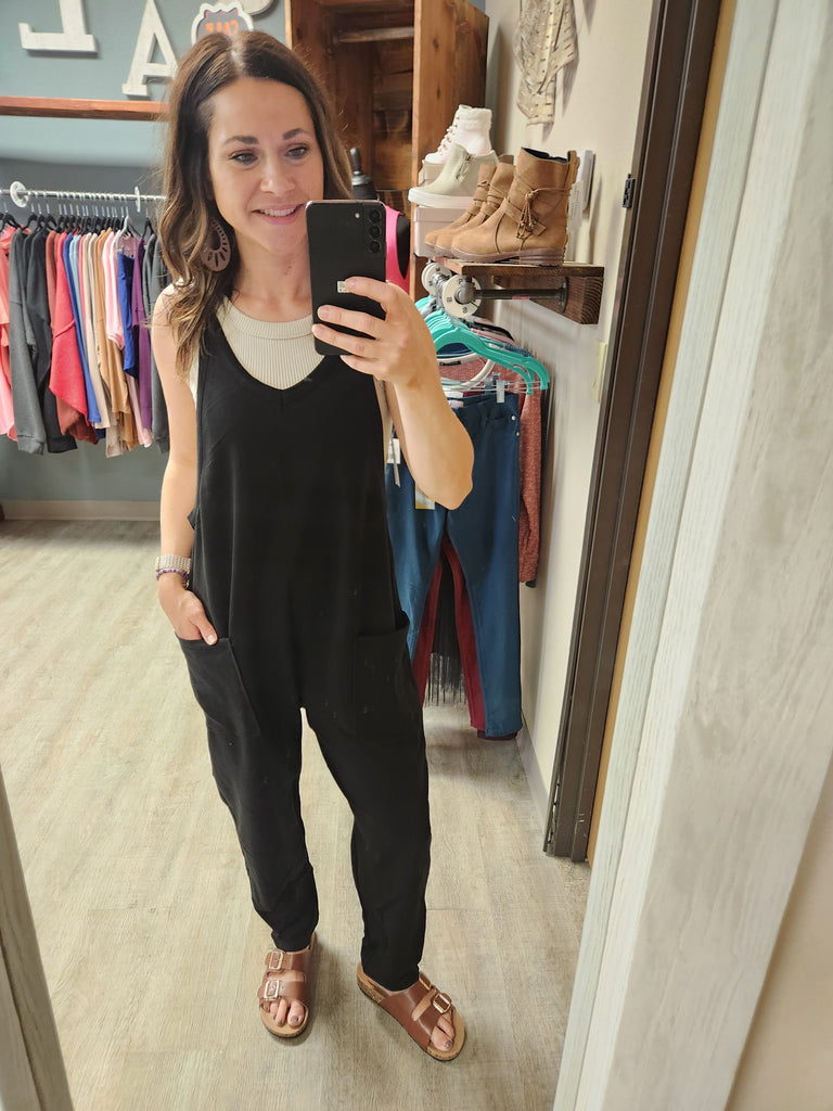 V Neck Harem Pants Jumpsuit (NEW COLORS)