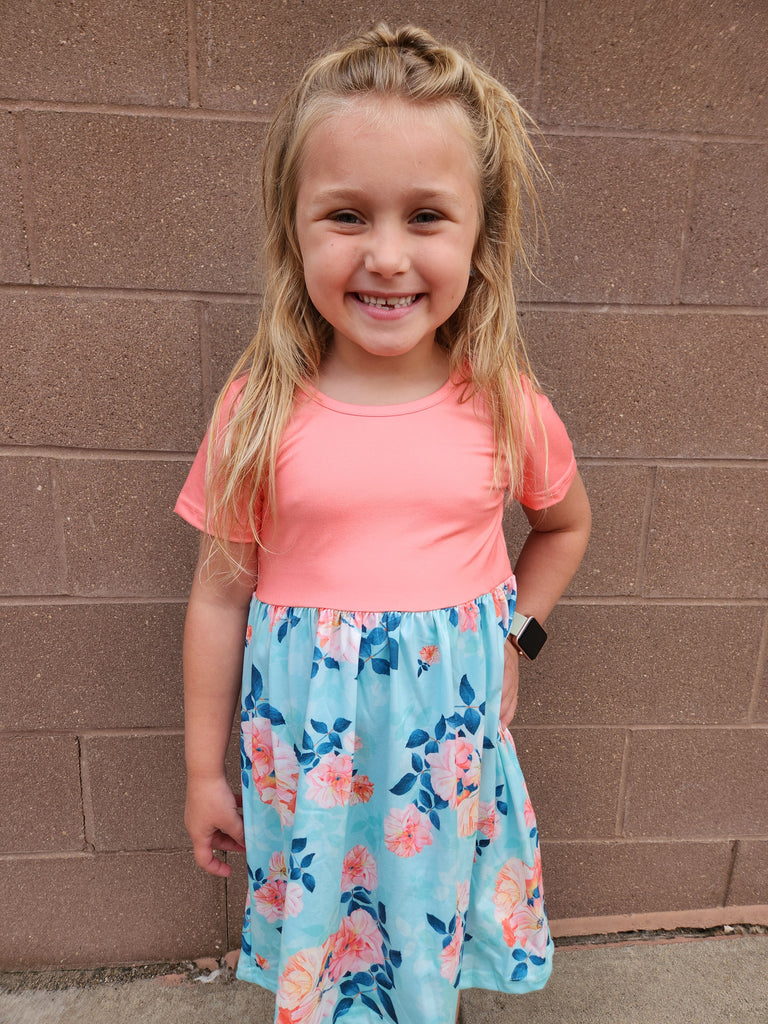 Kids Peach Crossback Summer Dress