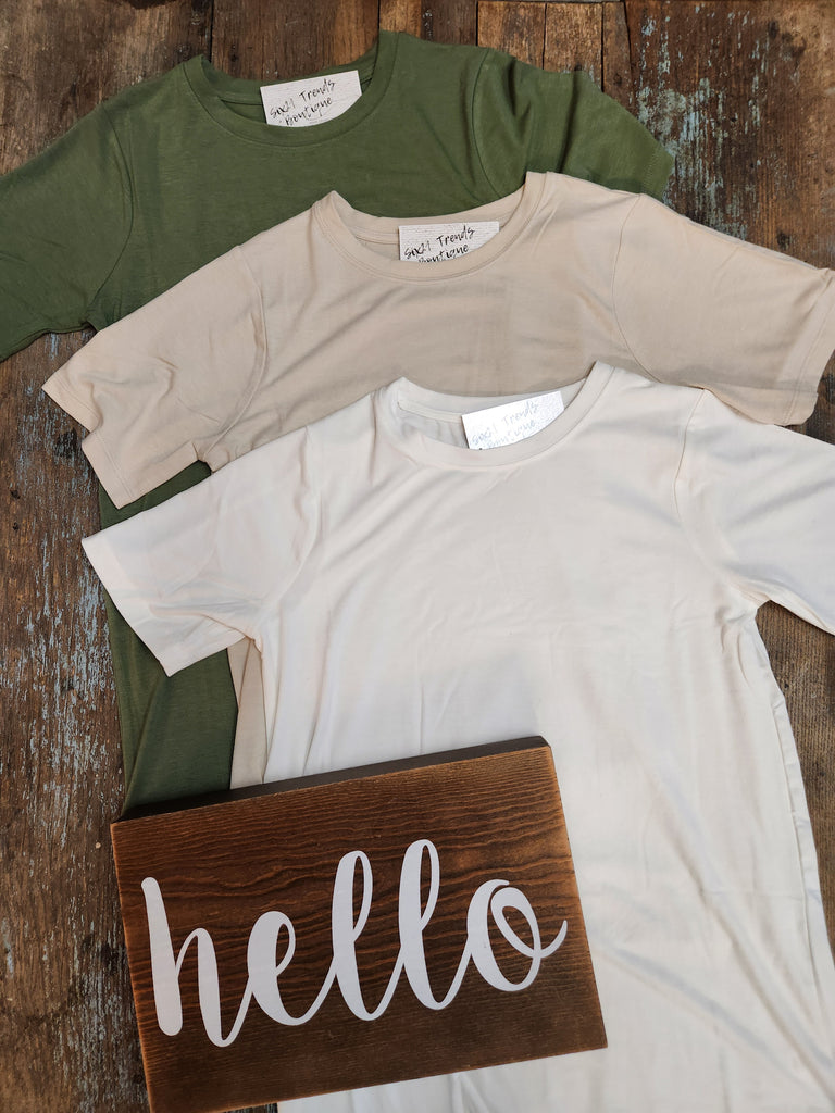 Short Sleeve Round Neck Tee (3 colors)