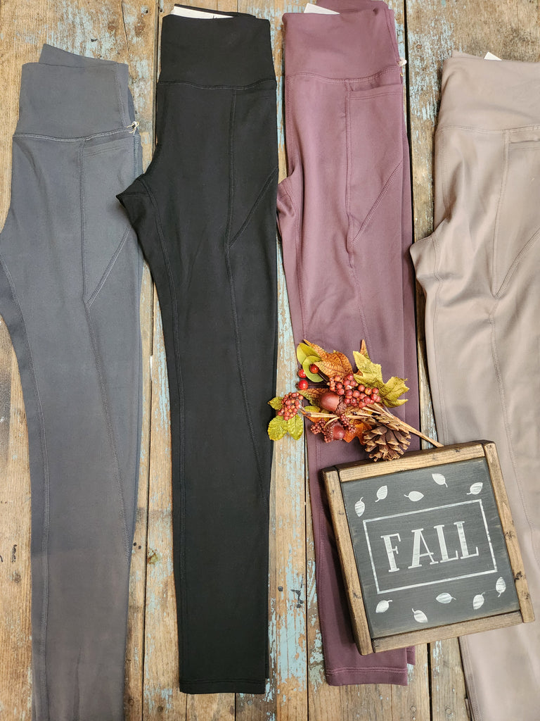 Full length leggings with side pocket (4 colors)