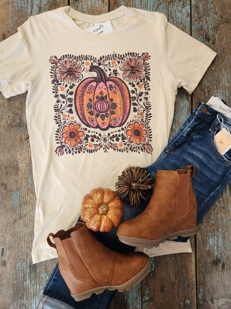 Boho Cream Pumpkin Tee