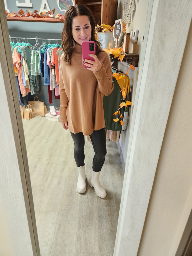 Mocha Wide Loose Fit Knitted Sweater