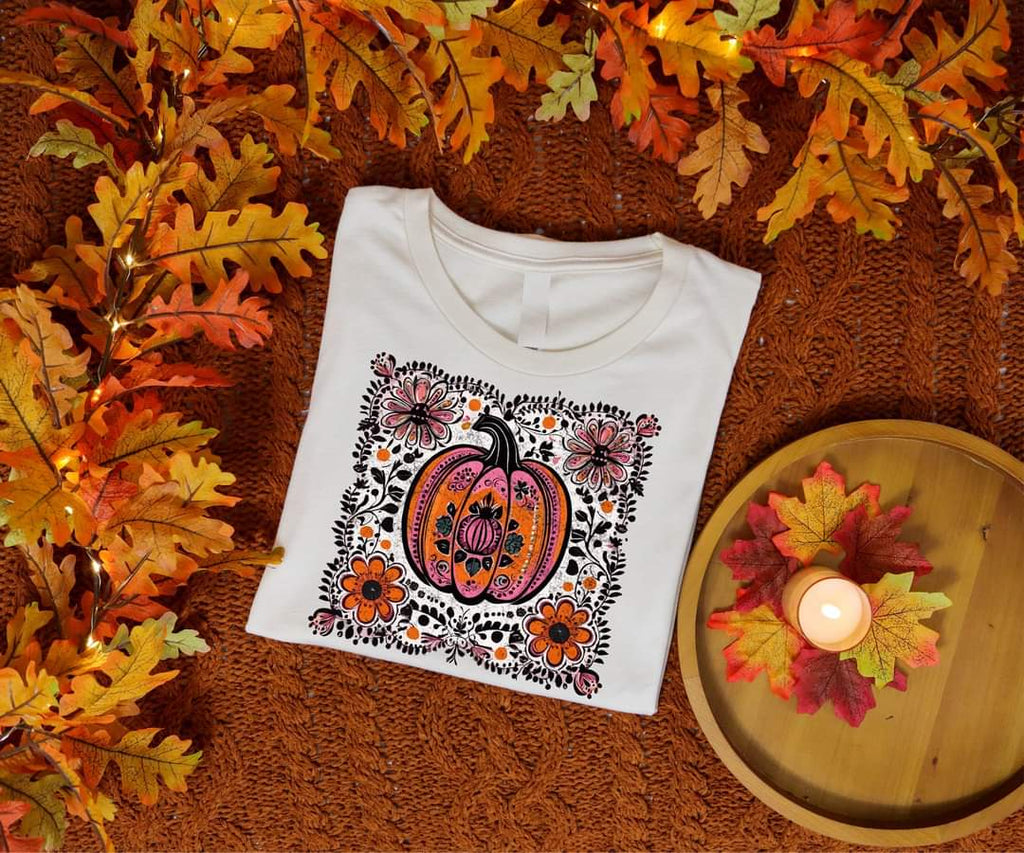 Boho Cream Pumpkin Tee