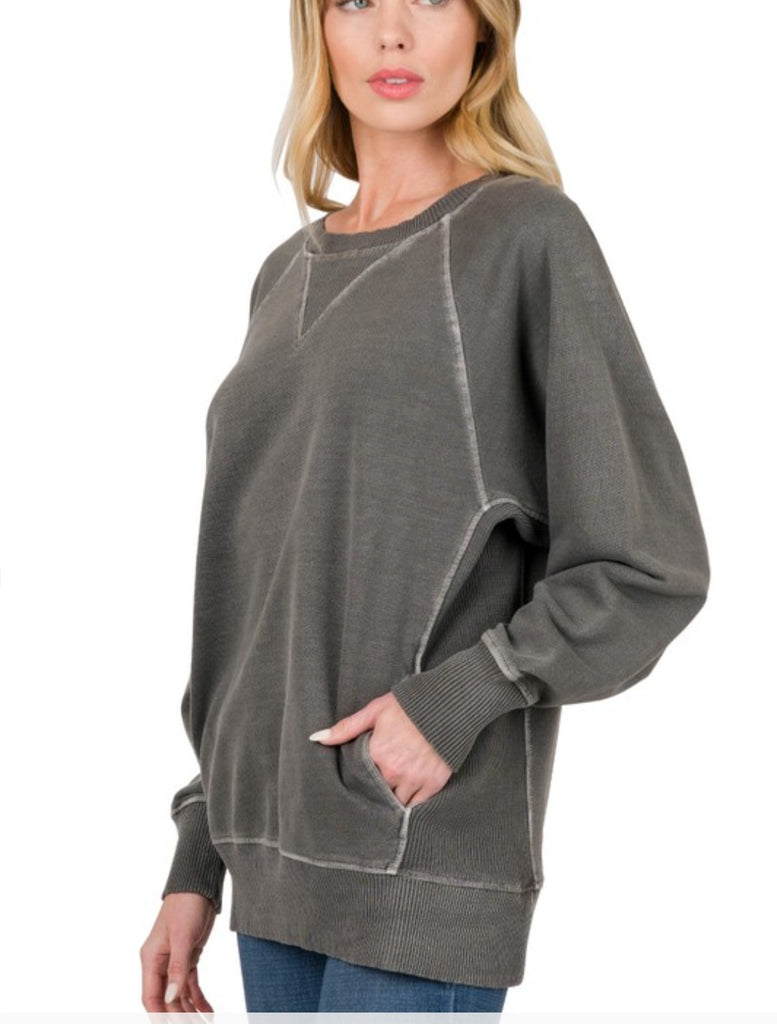 French Terry Pullover w/ Pockets (2 Colors)