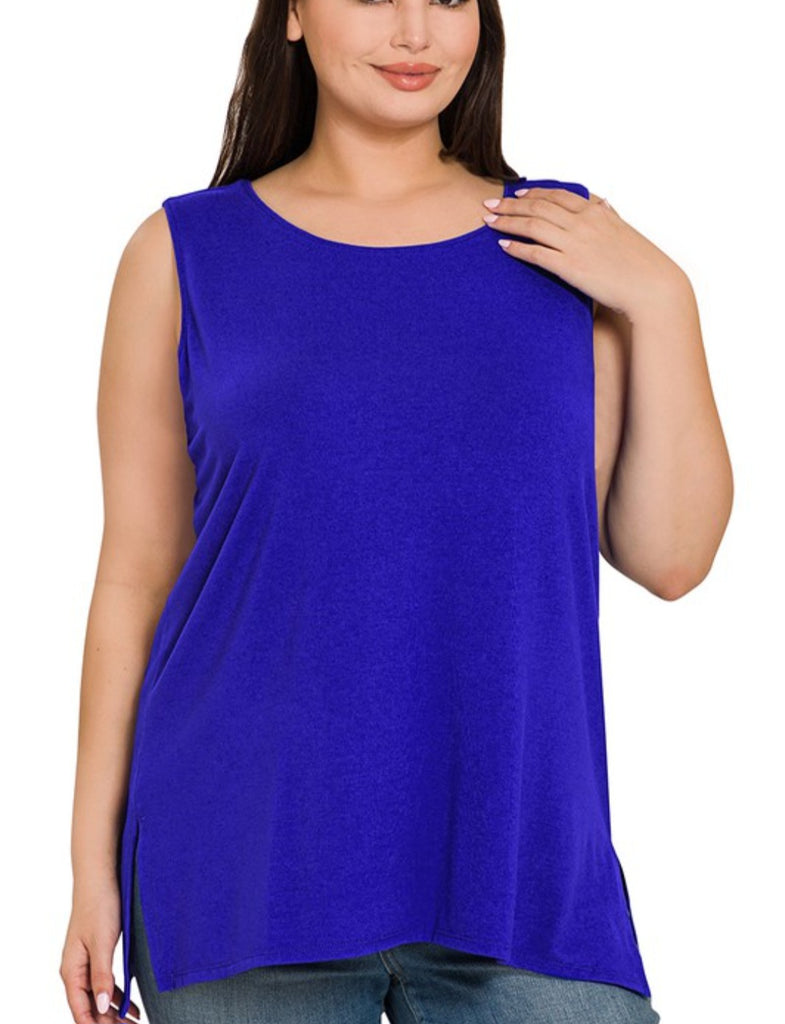 Curvy Sleeveless Round Neck Top (2 NEW colors)