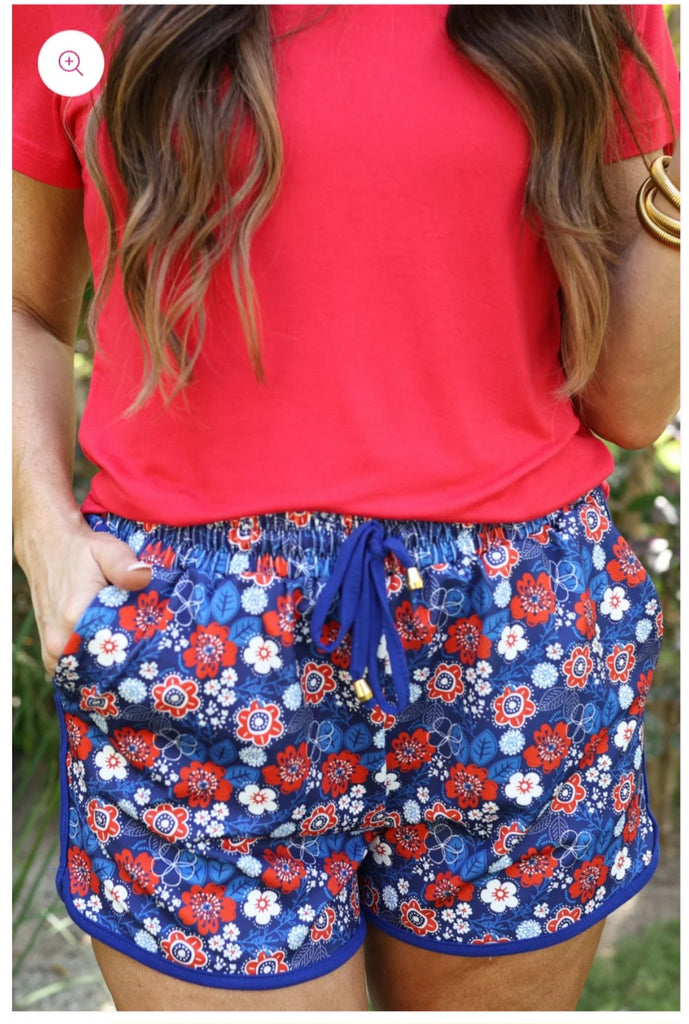 American Honey Floral Drawstring Everyday Shorts