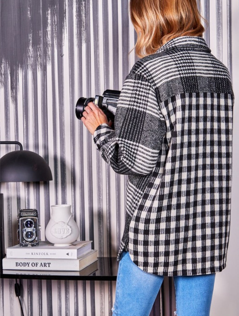 Black & White Plaid Shacket