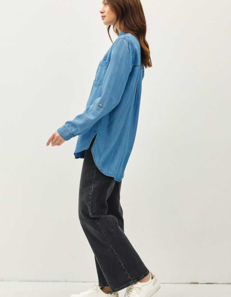 Oversized Tencel Button Up (2 colors)