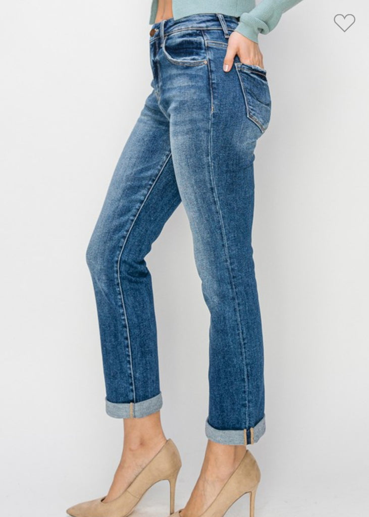 Risen High Rise Straight Jeans