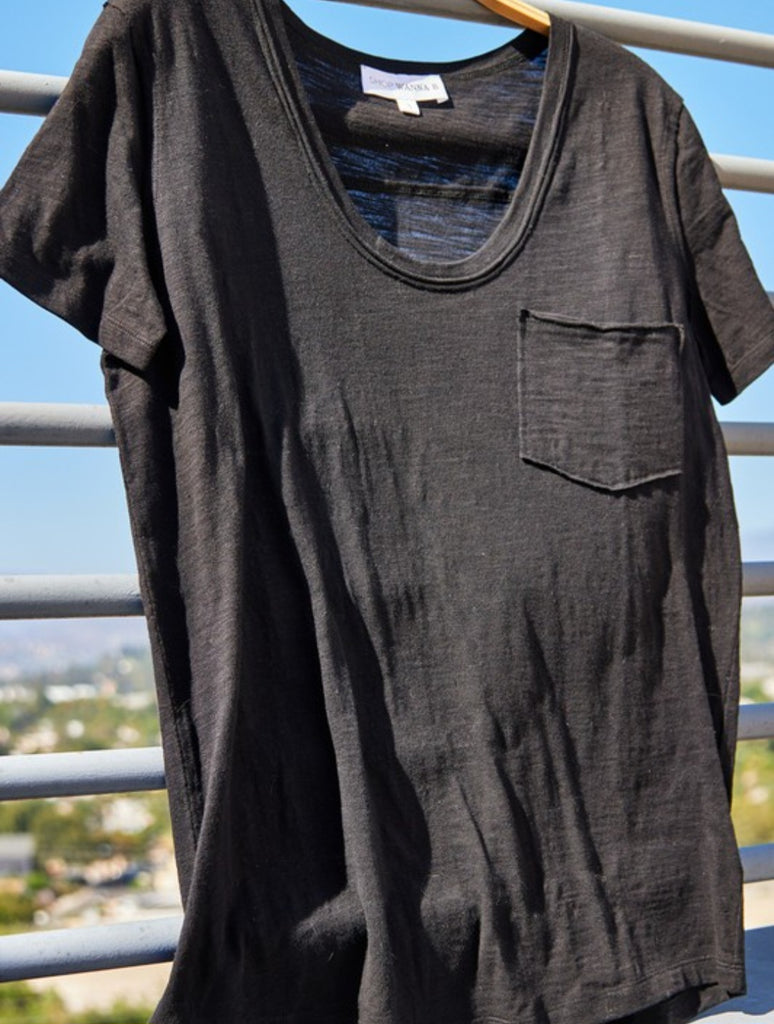 Charcoal V-neck 1/2 Sleeve Top