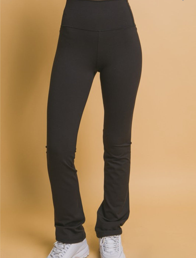 Black High Waist Flare Leggings