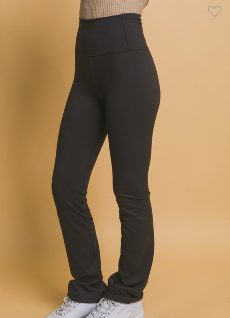 Black High Waist Flare Leggings