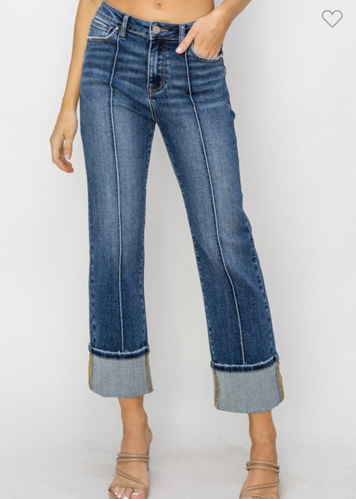 Risen High Rise Straight Jeans