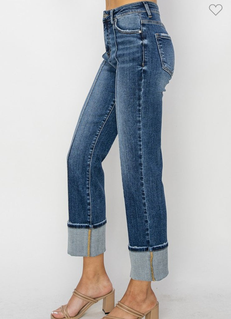 Risen High Rise Straight Jeans