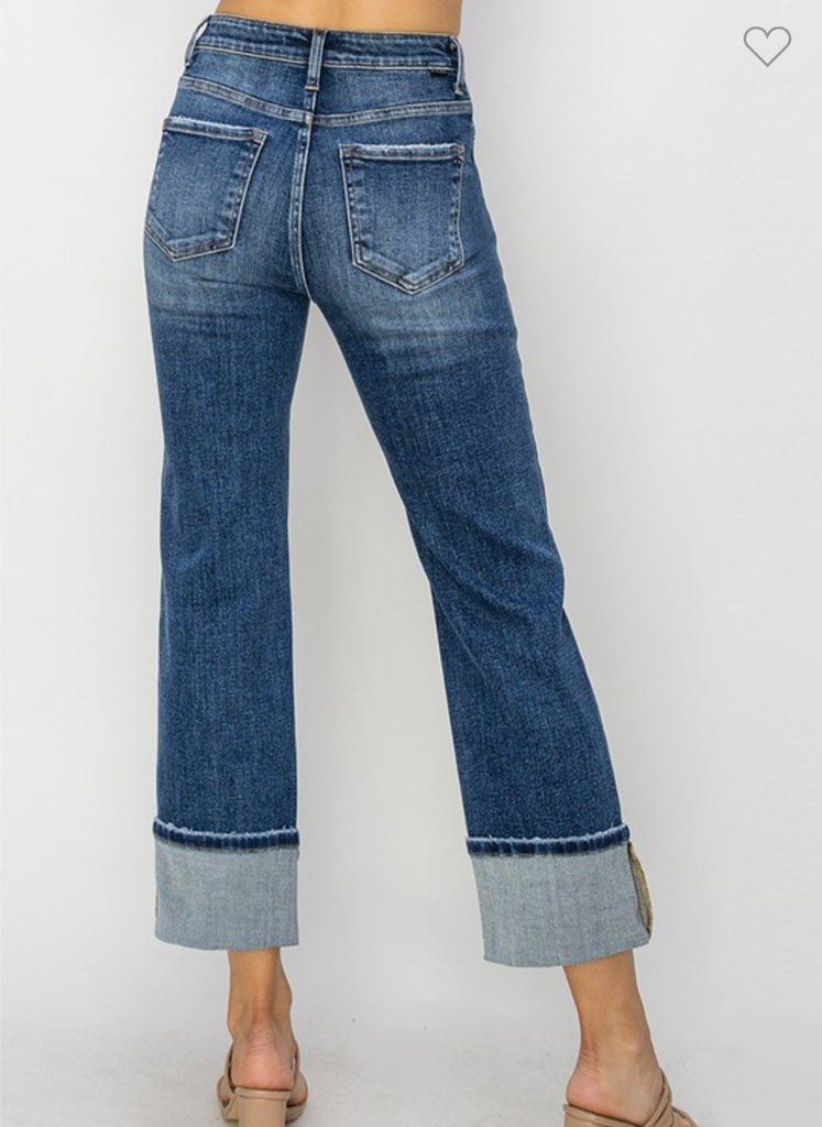 Risen High Rise Straight Jeans