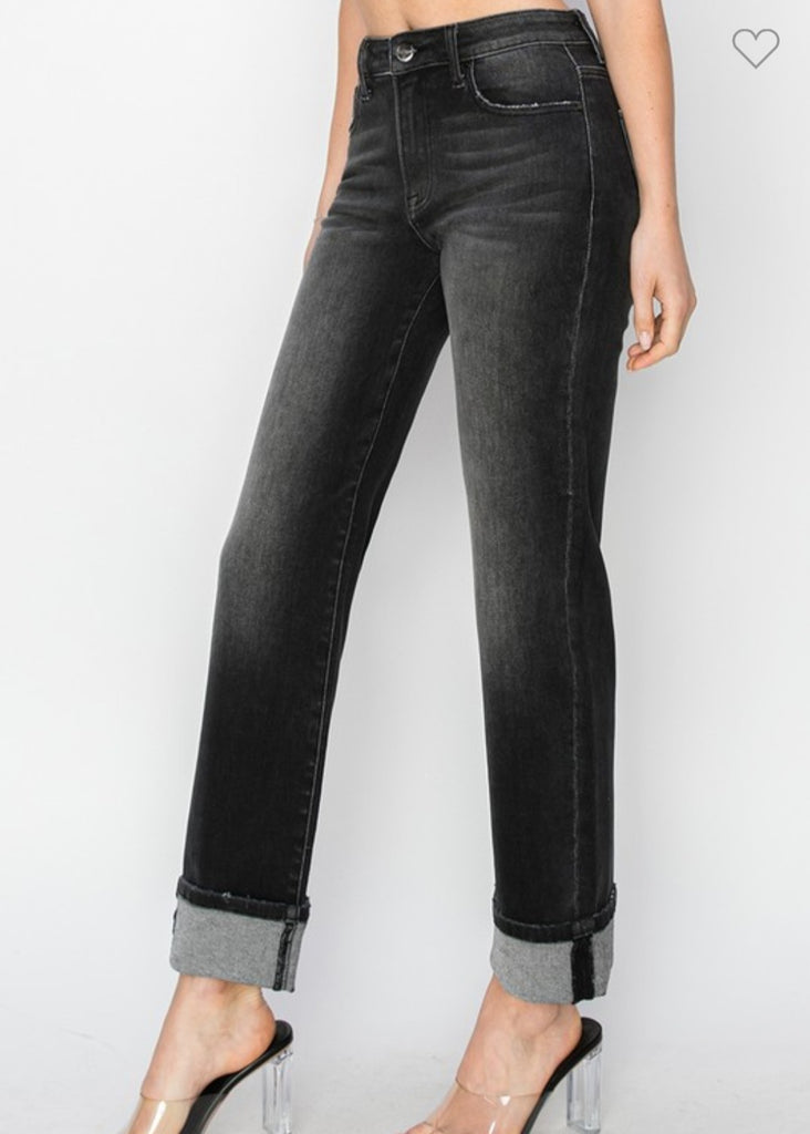 Risen High Rise Boyfriend Turn Up Cuff Jeans