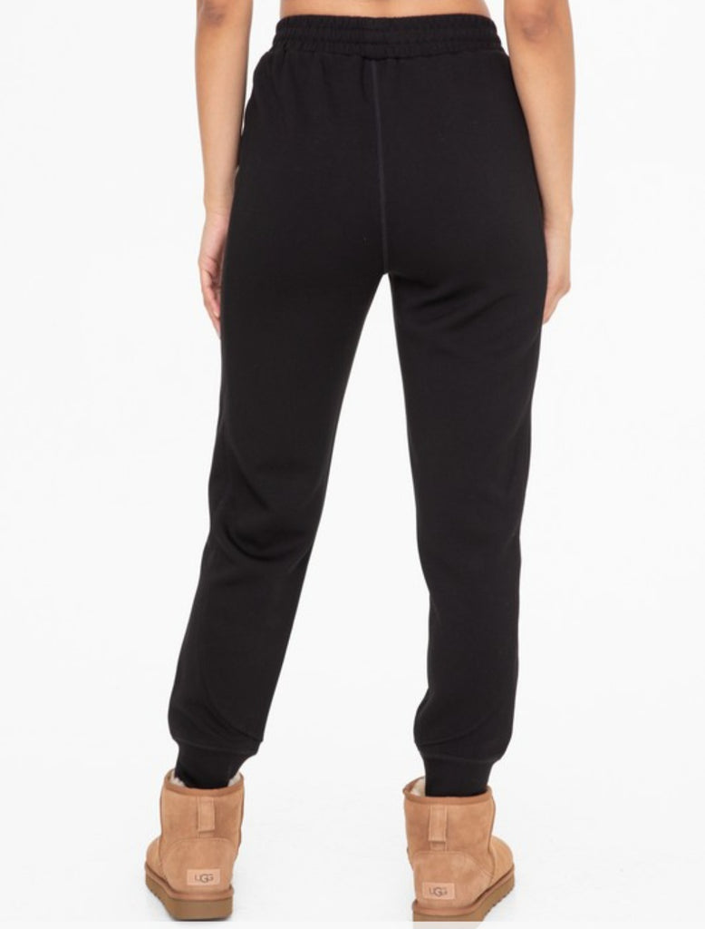 Elevated Contrast Seam Joggers (Black)