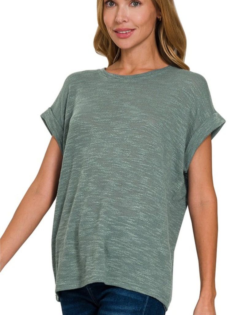 Hacci Slub Rolled Up Sleeve Tee (4 colors)