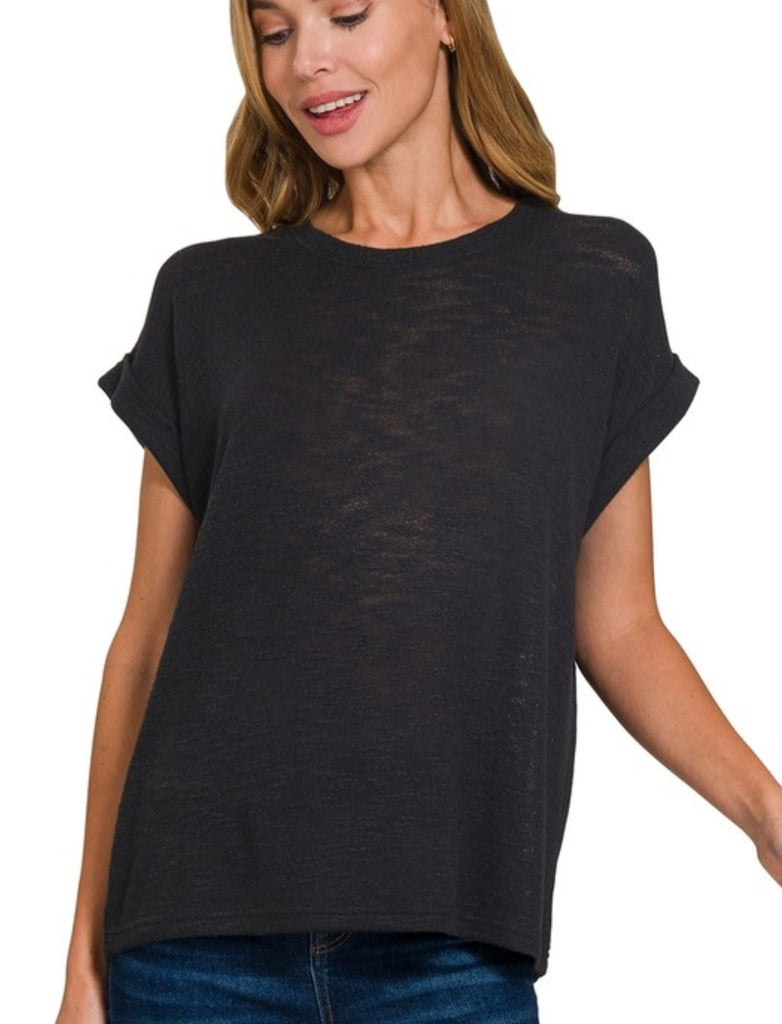 Hacci Slub Rolled Up Sleeve Tee (4 colors)