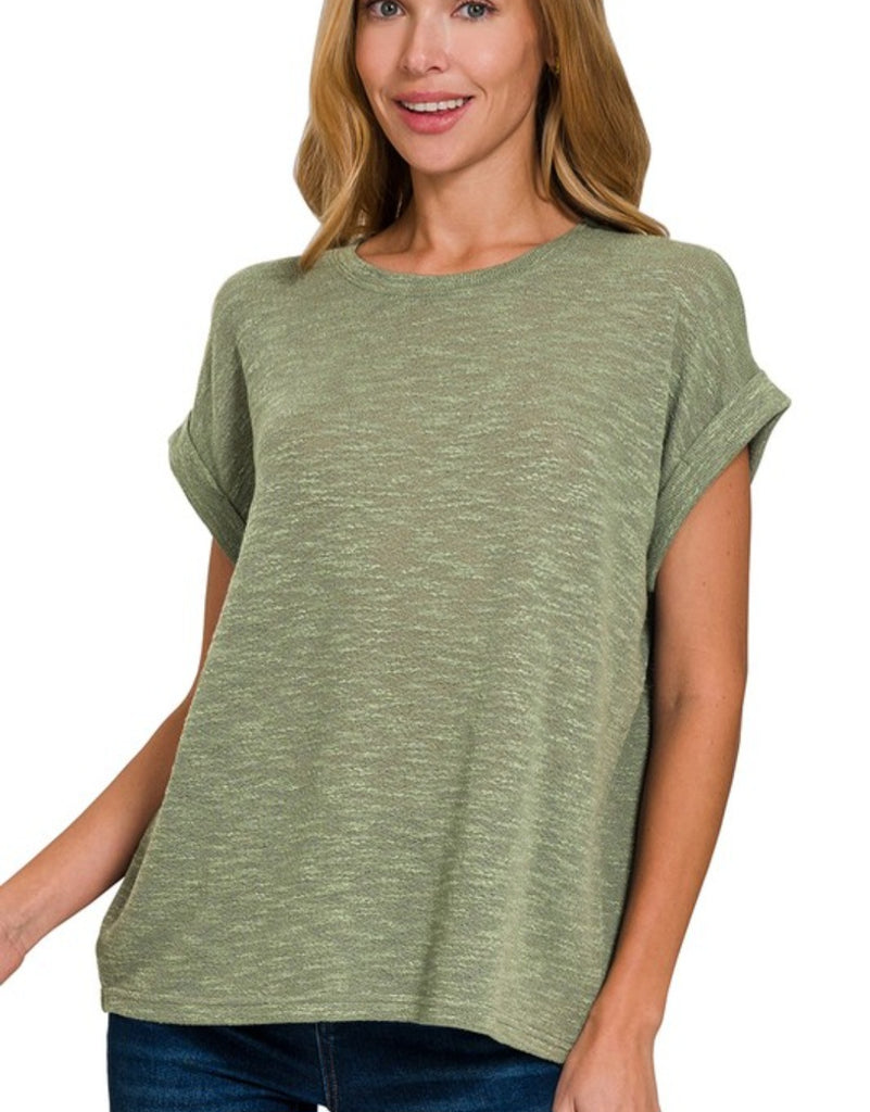 Hacci Slub Rolled Up Sleeve Tee (4 colors)