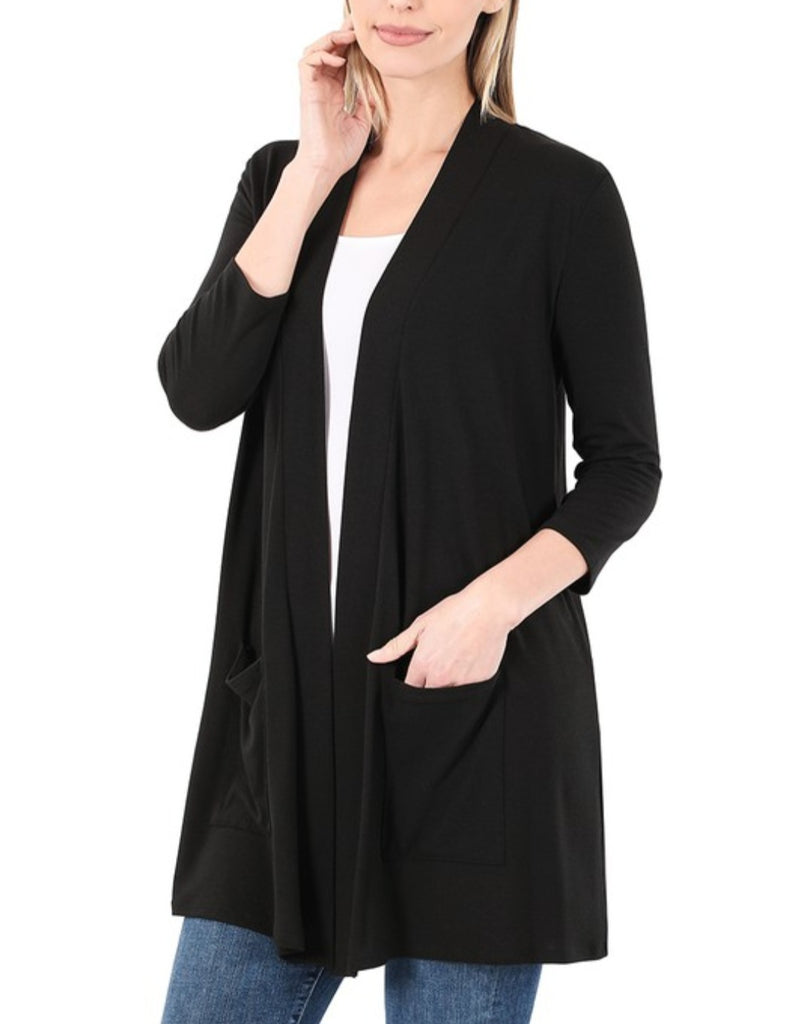 Slouchy Pocket Open Cardigan (2 colors)