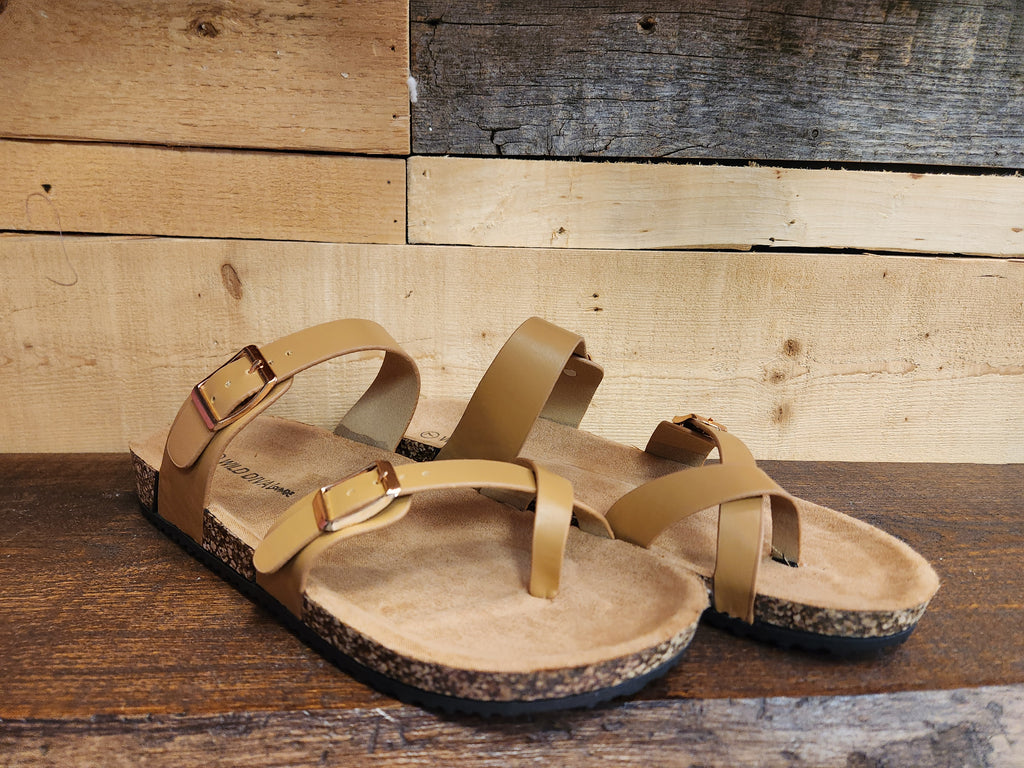 Tan Cork Slip-on sandal