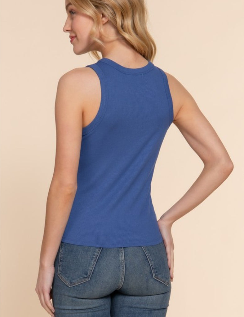 Sleeveless Crew Neck Knit Tank