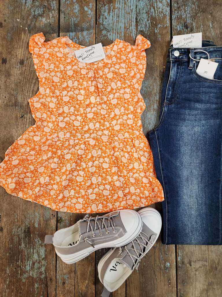 Orange Peplum Top