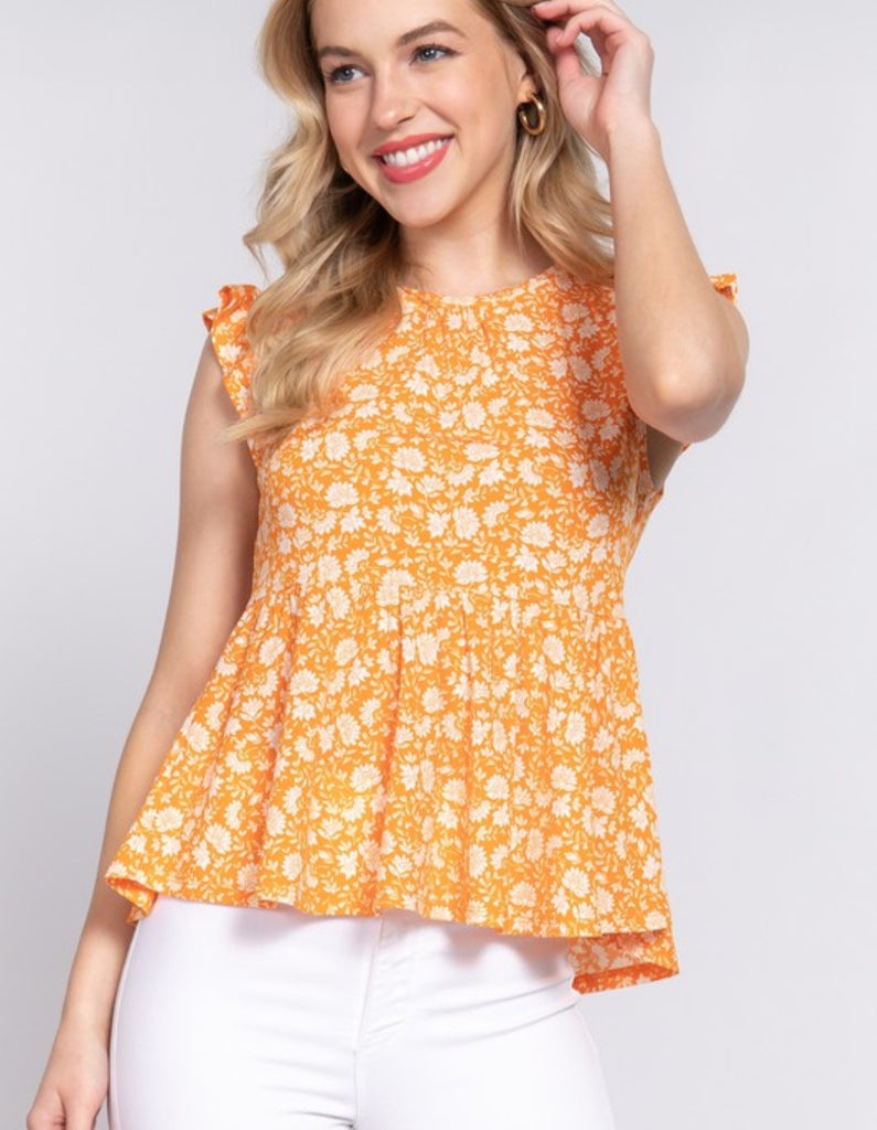 Orange Peplum Top