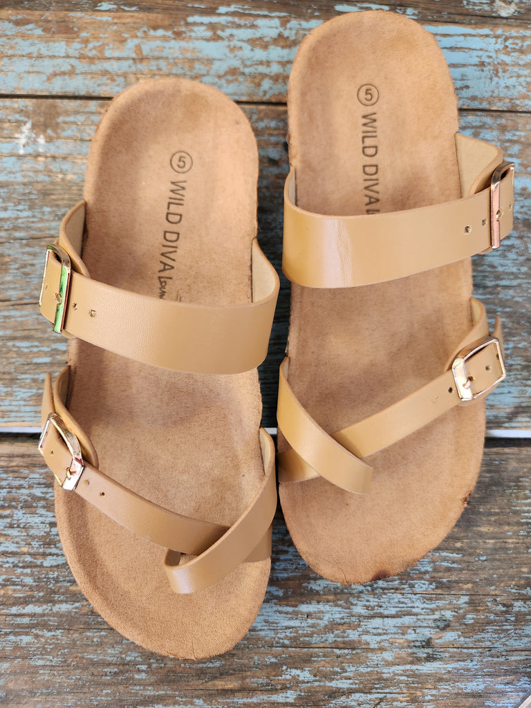 Tan Cork Slip-on sandal