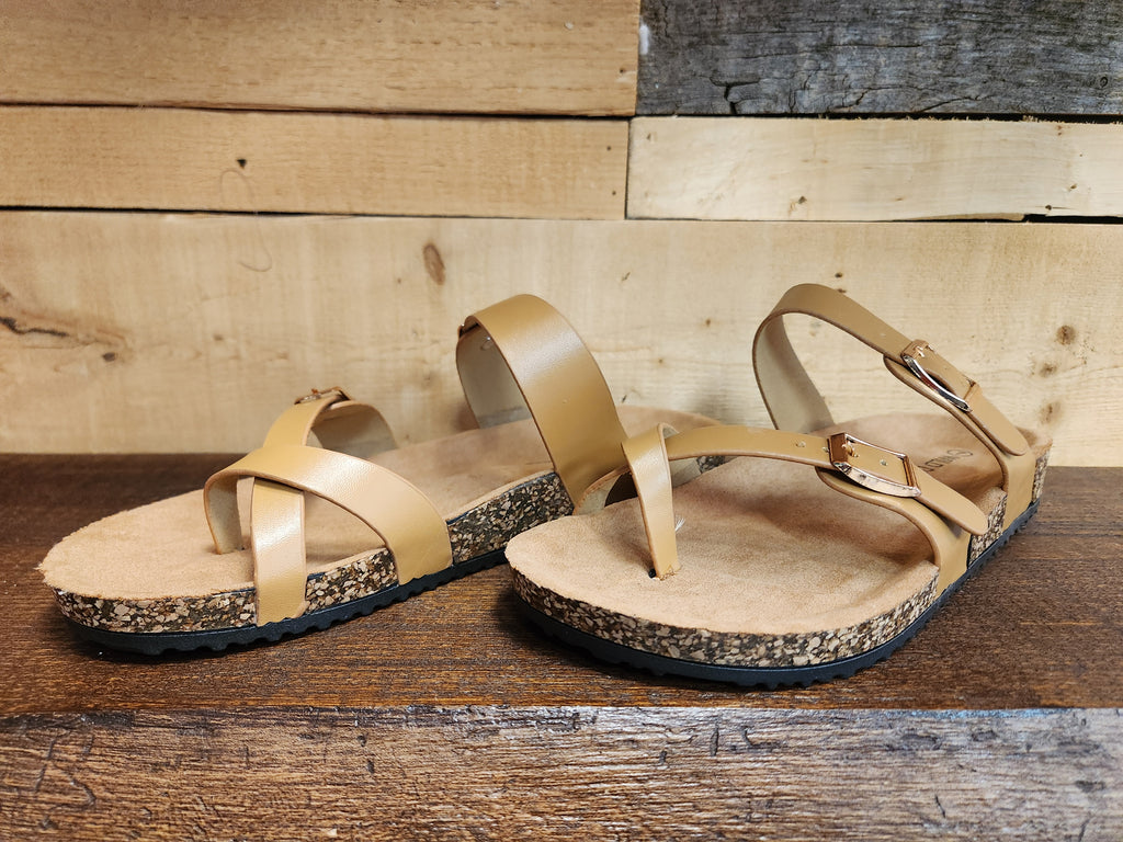 Tan Cork Slip-on sandal